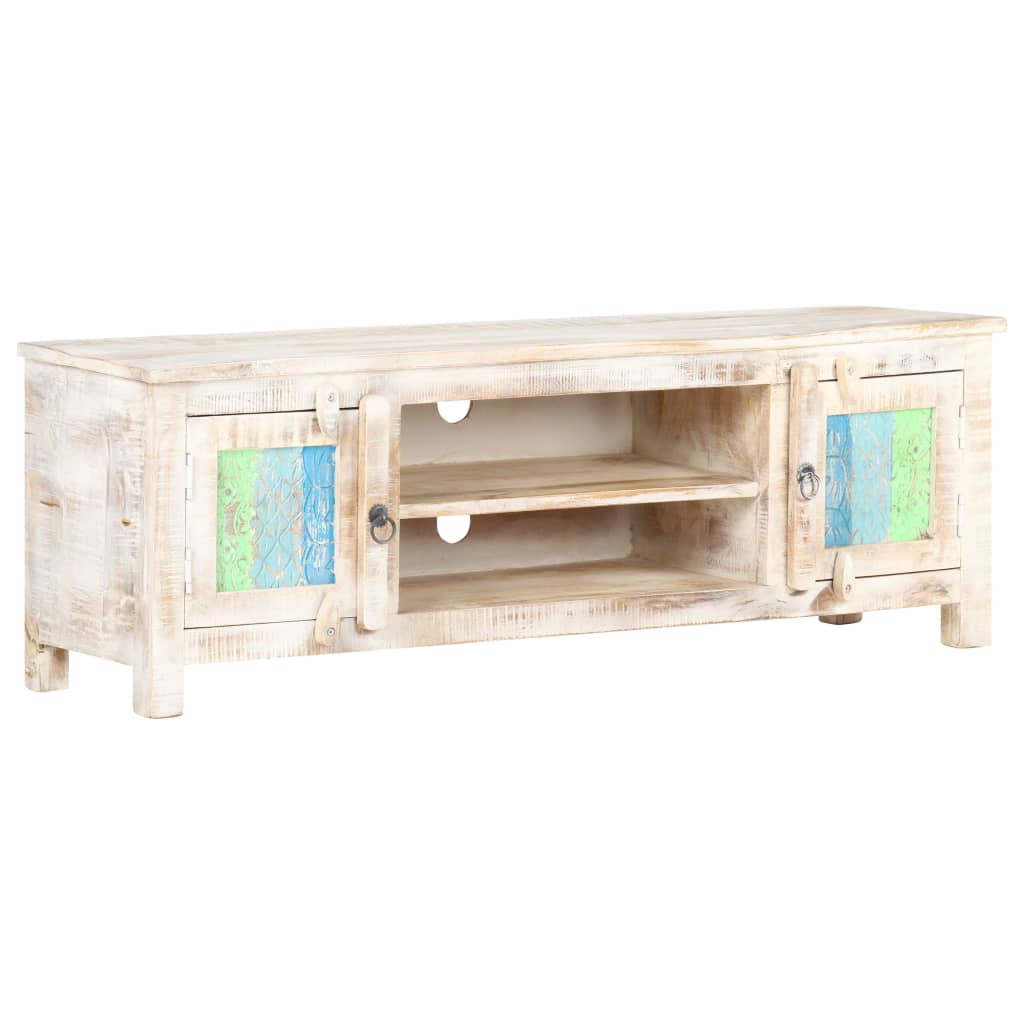 Mueble para TV de madera maciza de acacia rugosa 120x30x40 cm