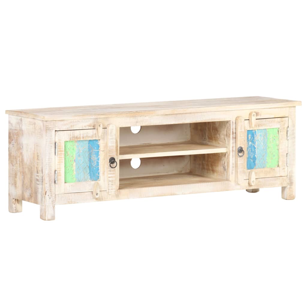 Mueble para TV de madera maciza de acacia rugosa 120x30x40 cm