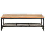 Mesa de centro de madera maciza de acacia 110x60x35 cm