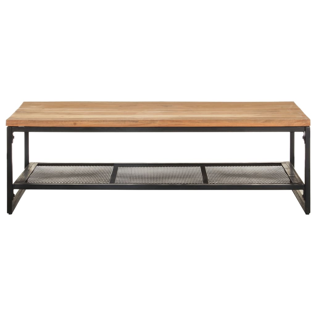 Mesa de centro de madera maciza de acacia 110x60x35 cm