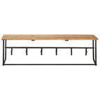 Perchero con borde natural madera maciza de acacia 100x34x38 cm
