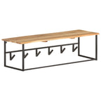 Perchero con borde natural madera maciza de acacia 100x34x38 cm