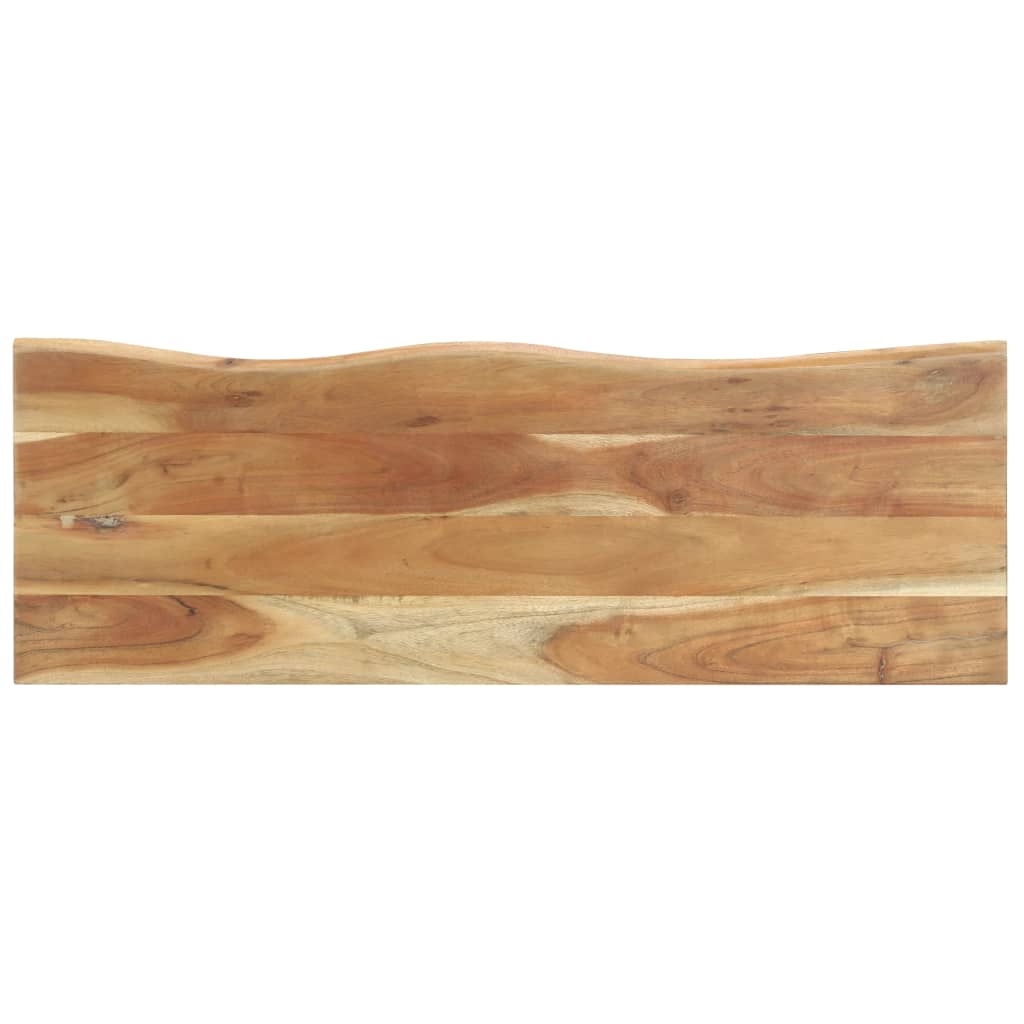 Perchero con borde natural madera maciza de acacia 100x34x38 cm