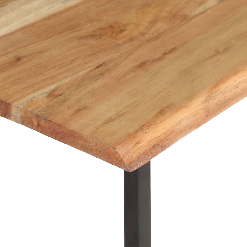 Perchero con borde natural madera maciza de acacia 100x34x38 cm