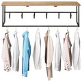Perchero con borde natural madera maciza de acacia 100x34x38 cm
