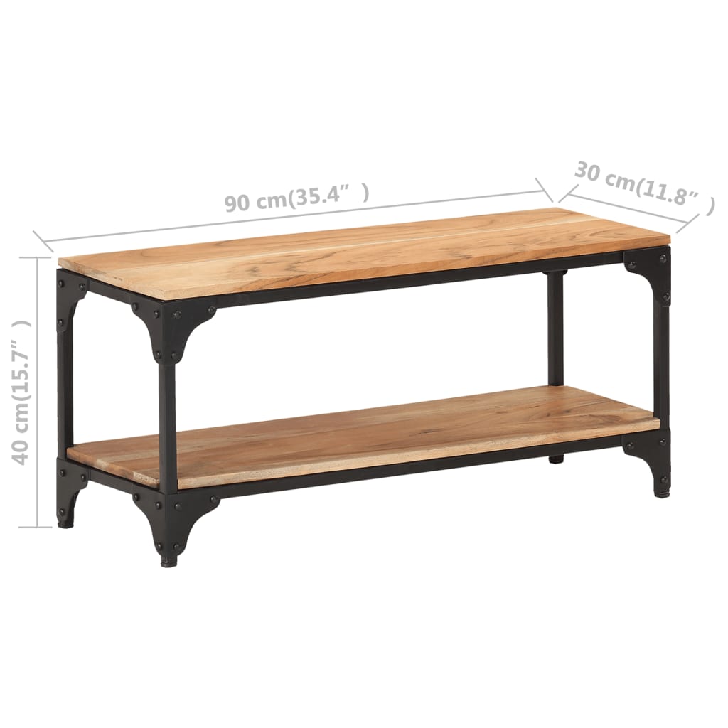 Mesa de centro de madera maciza de acacia 90x30x40 cm