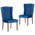 Silla de comedor de terciopelo azul