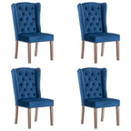 Silla de comedor de terciopelo azul