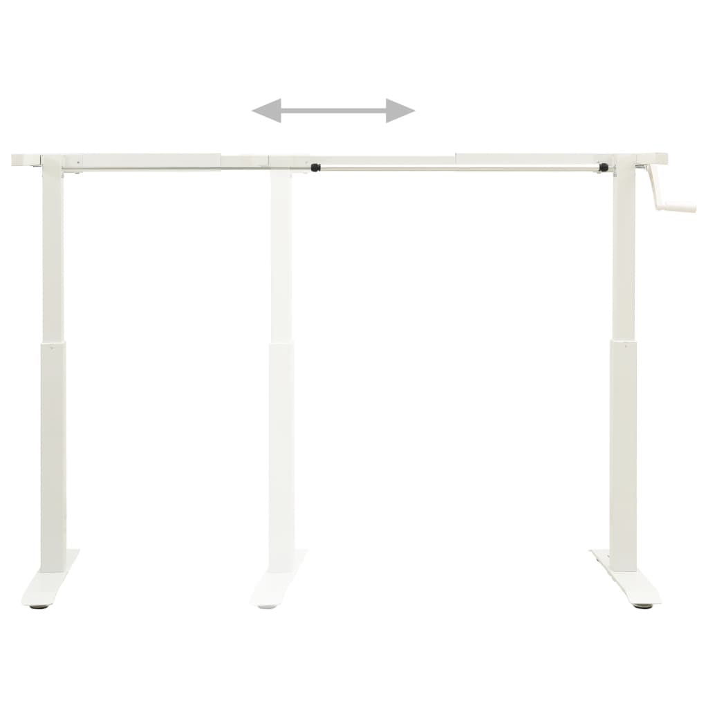 Estructura de escritorio de altura ajustable manivela blanco