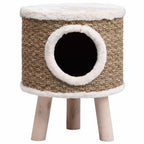 Casa para gatos con patas de madera 41 cm hierba marina