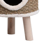 Casa para gatos con patas de madera 41 cm hierba marina