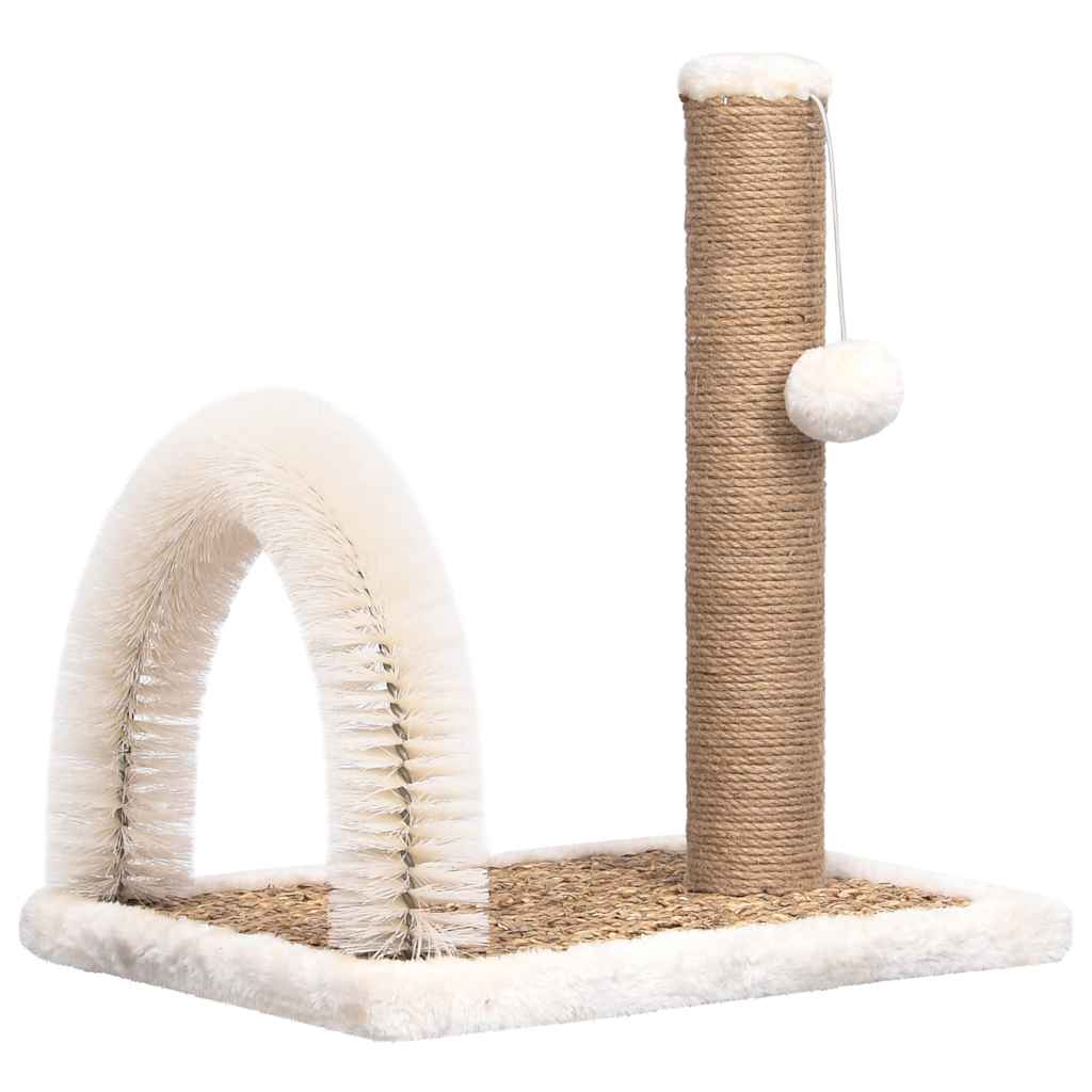 Árbol para gatos con cepillo de aseo y poste rascador