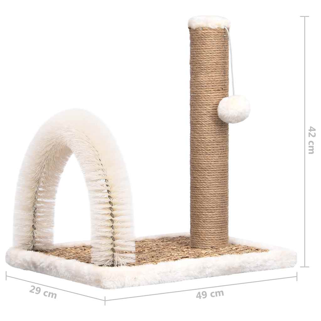 Árbol para gatos con cepillo de aseo y poste rascador