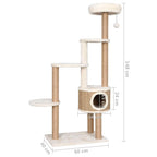 Árbol para gatos cojín lujo poste rascador hierba marina 148 cm