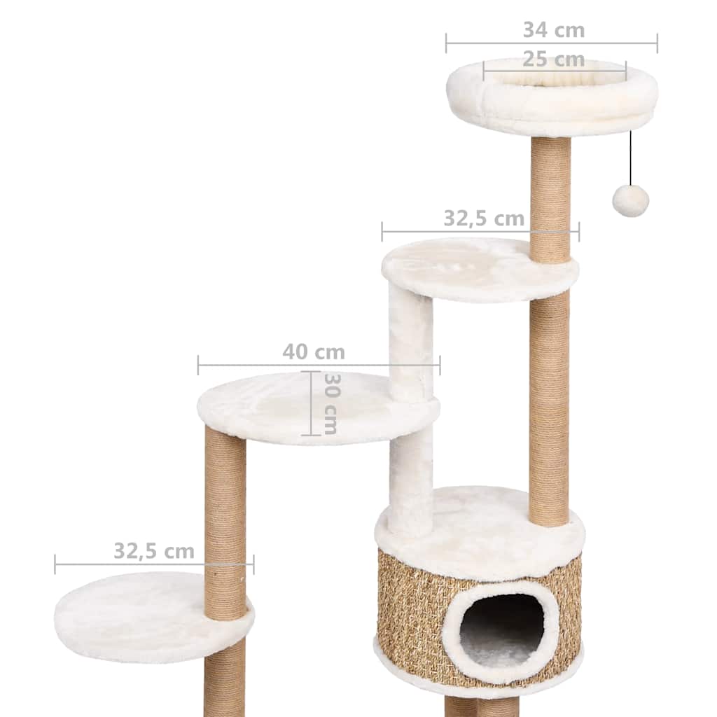 Árbol para gatos cojín lujo poste rascador hierba marina 148 cm