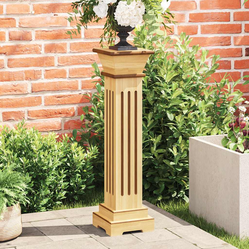 Soporte plantas pilar cuadrado clásico gris 17x17x66 cm MDF