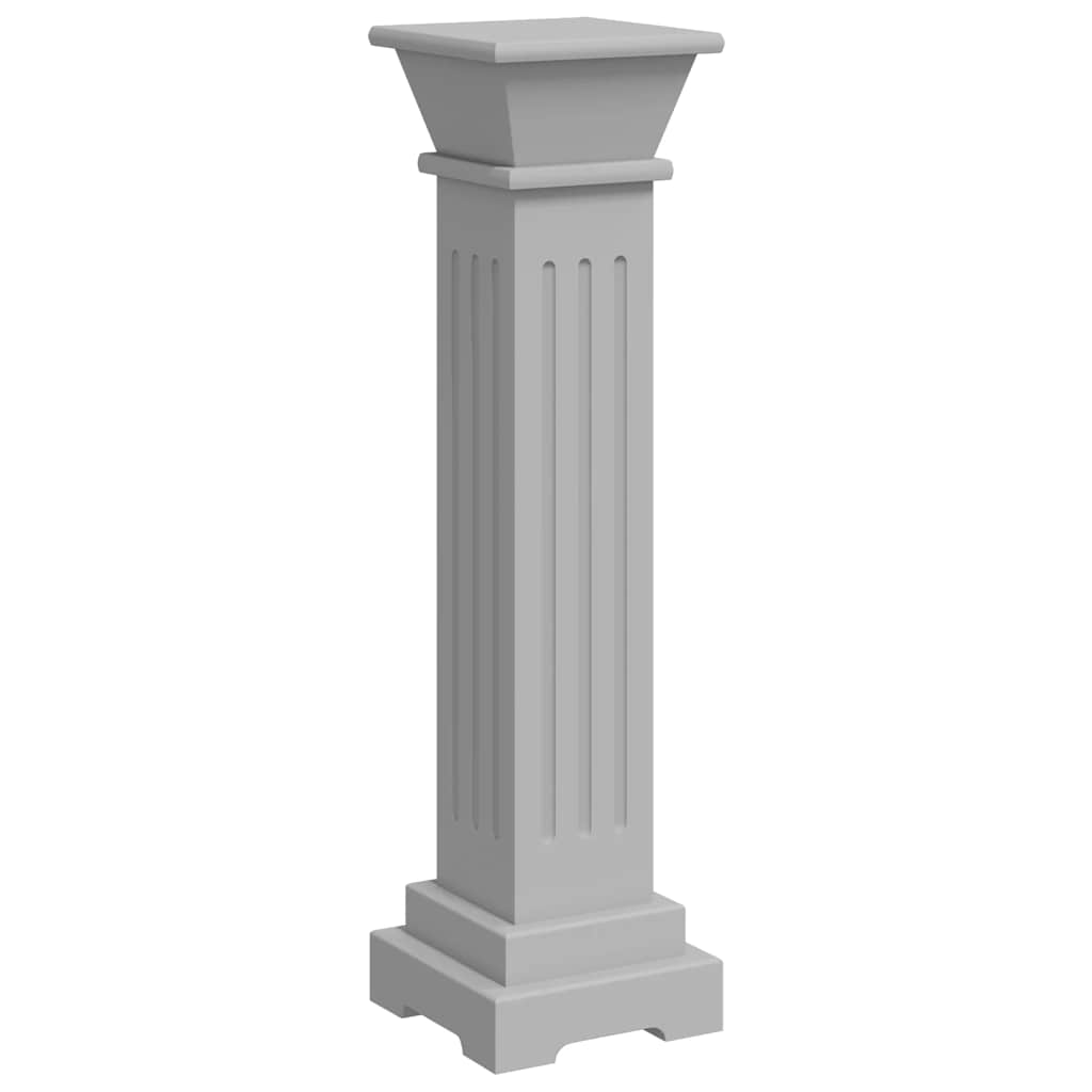 Soporte plantas pilar cuadrado clásico gris 17x17x66 cm MDF