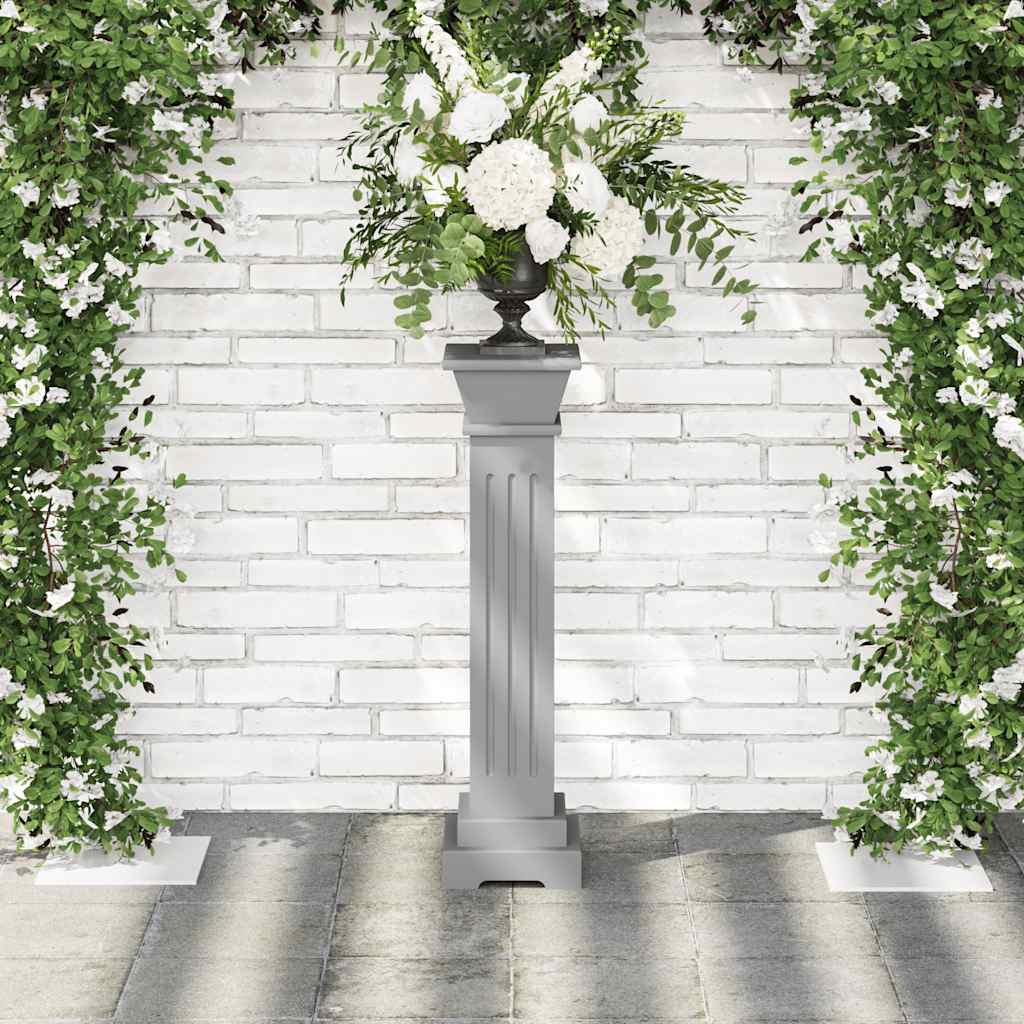 Soporte plantas pilar cuadrado clásico gris 17x17x66 cm MDF