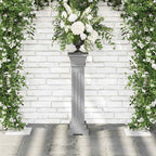 Soporte plantas pilar cuadrado clásico gris 17x17x66 cm MDF