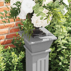 Soporte plantas pilar cuadrado clásico gris 17x17x66 cm MDF