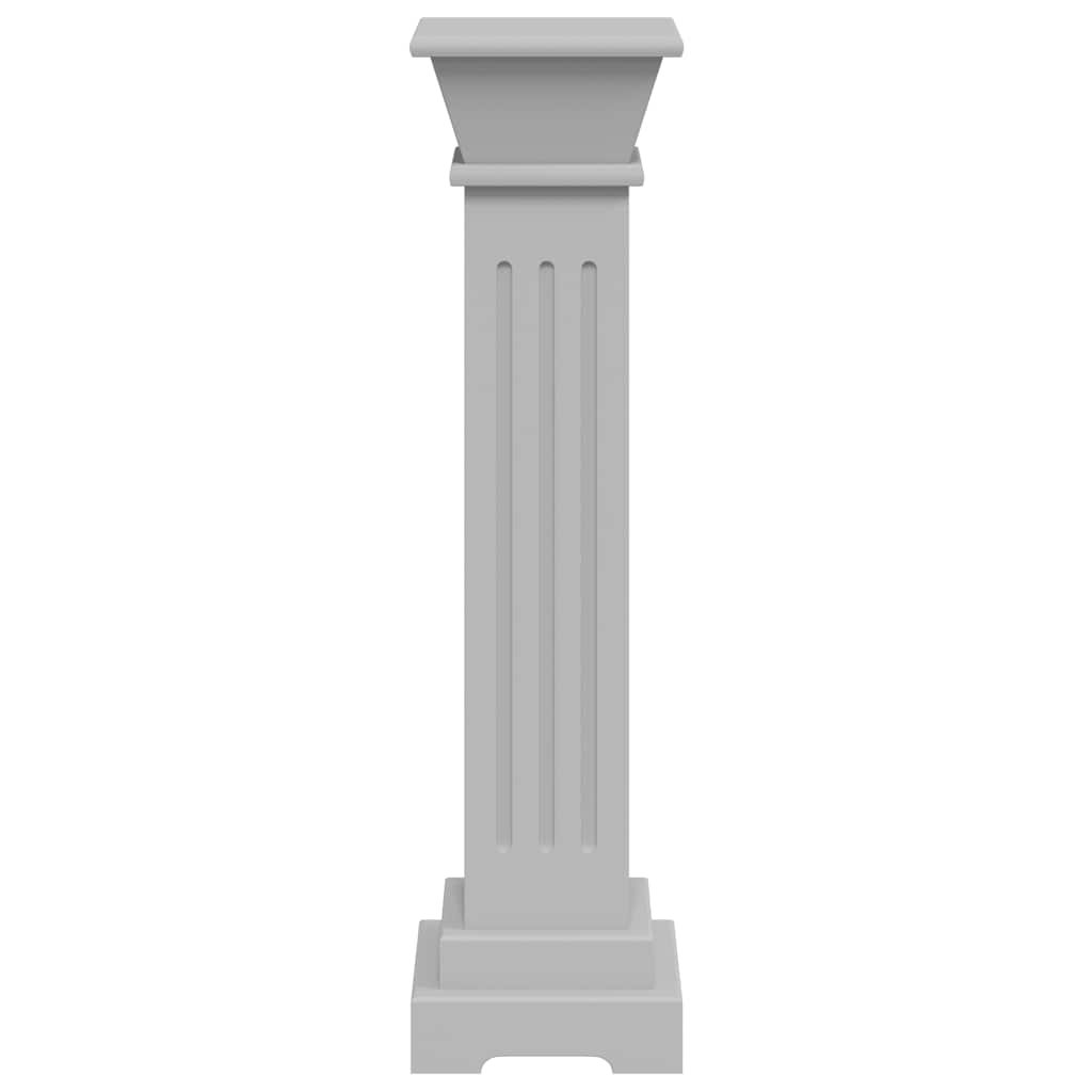 Soporte plantas pilar cuadrado clásico gris 17x17x66 cm MDF
