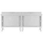Mesas de trabajo puertas correderas 2 ud acero 240x50x(95-97)cm