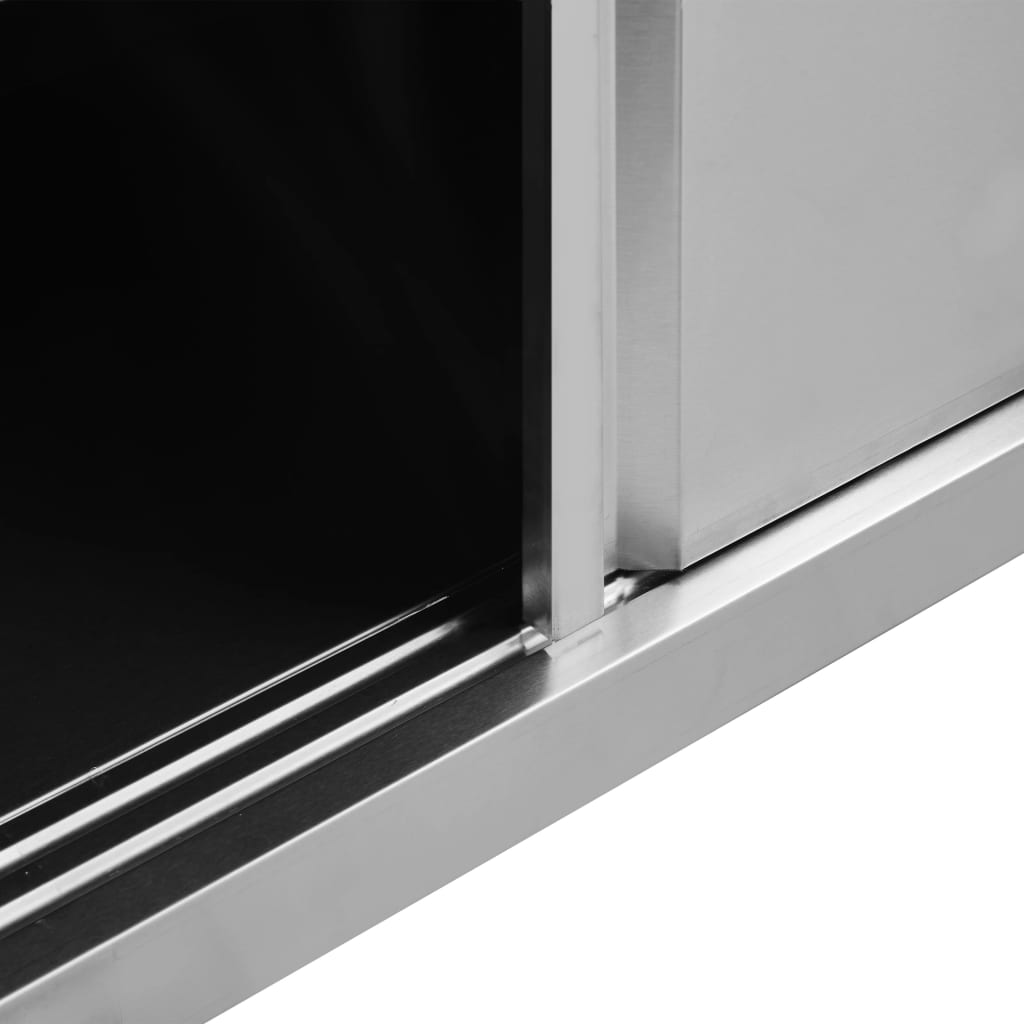 Mesas de trabajo puertas correderas 2 ud acero 240x50x(95-97)cm