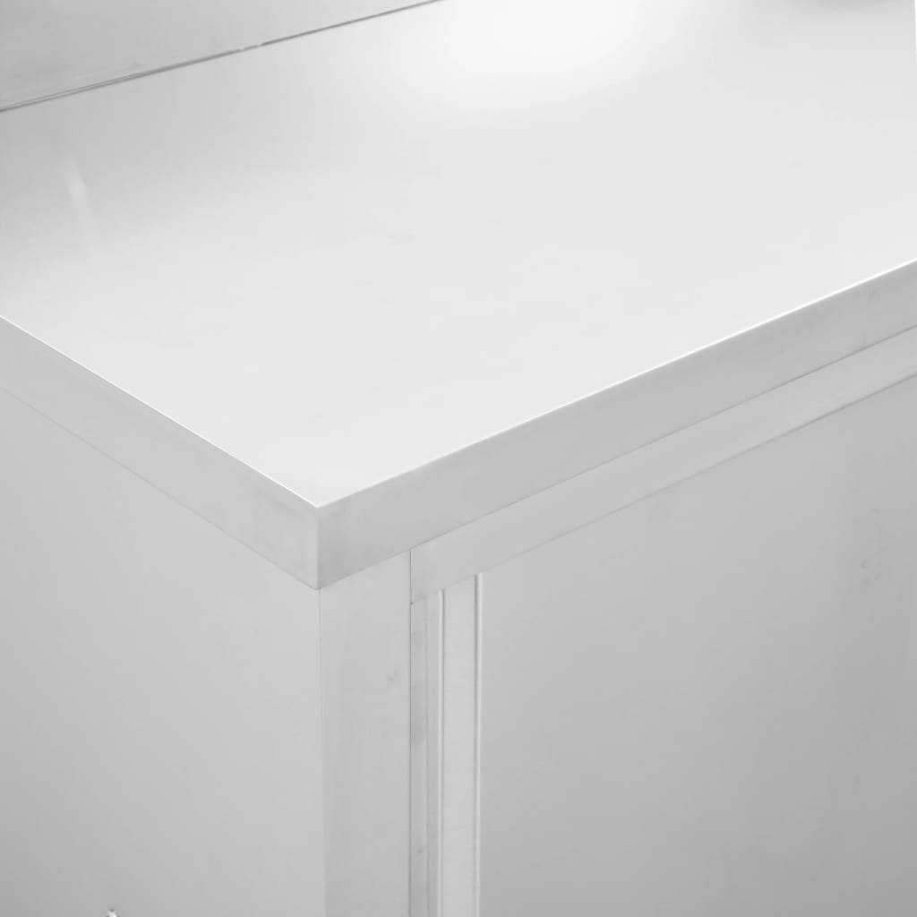 Mesas de trabajo puertas correderas 2 ud acero 240x50x(95-97)cm