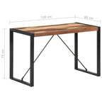 Mesa de comedor de madera maciza 120x60x75 cm