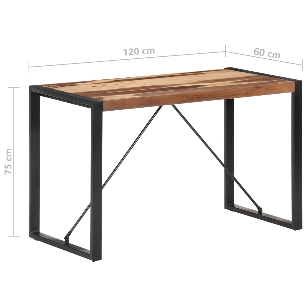 Mesa de comedor de madera maciza 120x60x75 cm