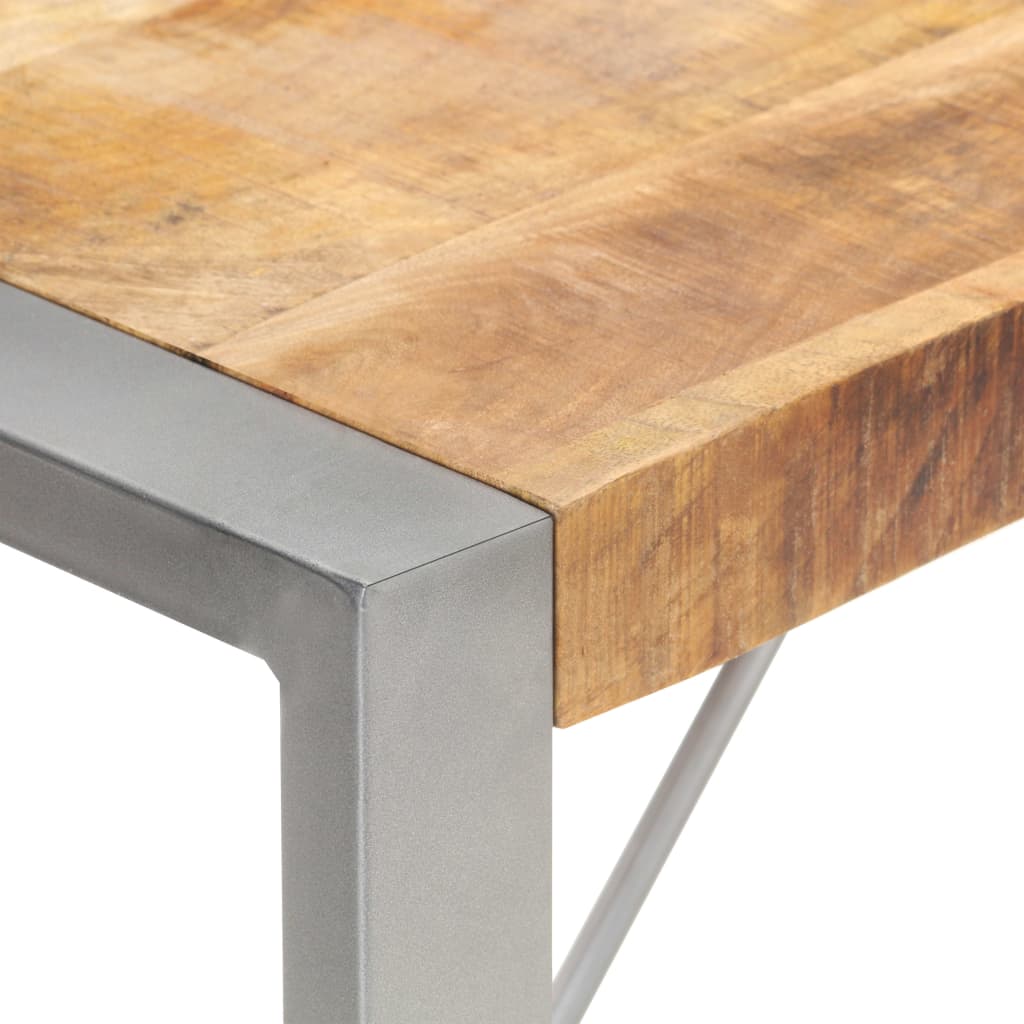 Mesa de comedor madera maciza de mango rugosa 120x60x75 cm