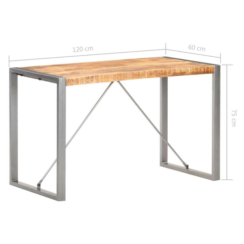 Mesa de comedor madera maciza de mango rugosa 120x60x75 cm