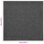 Alfombra 20 pcs Antracita 50 x 50 cm 100% Polipropileno