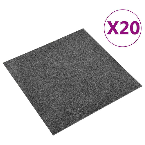 Carpet tiles 20 pcs Anthracite 50 x 50 cm 100% Polypropylene