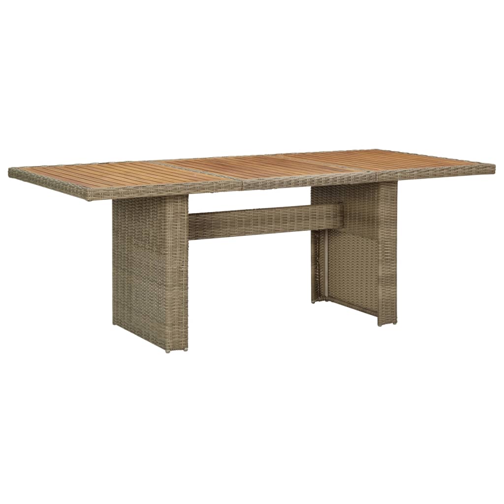 Mesa comedor jardín vidrio ratán sintético negro 200x100x74 cm