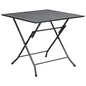 Anthracite steel mesh folding table 80x80x72 cm