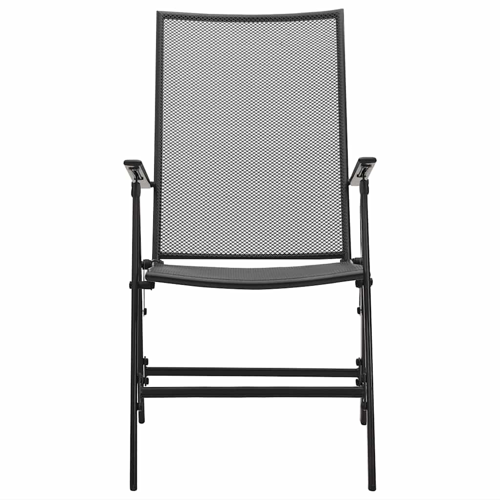 Sillas plegables de malla de acero 4 unidades gris antracita