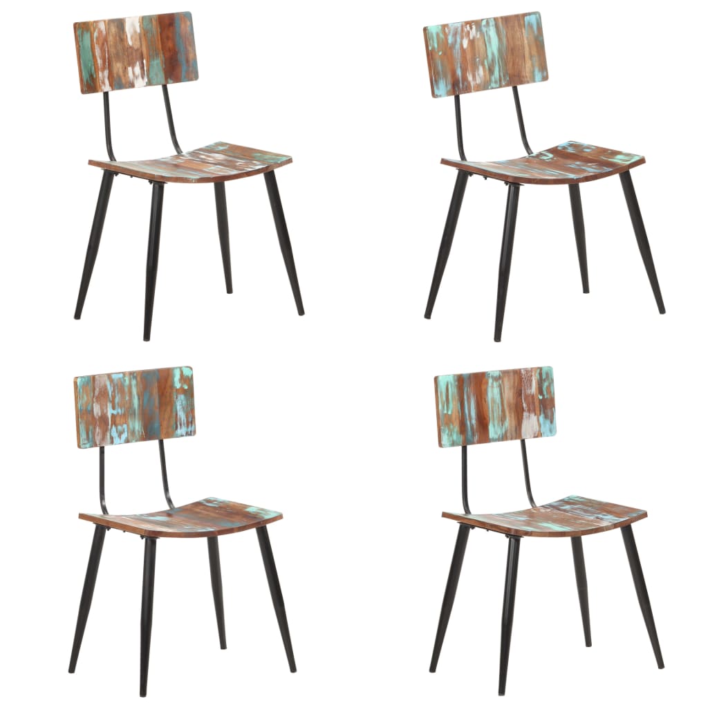 Sillas de comedor 2 unidades madera maciza reciclada