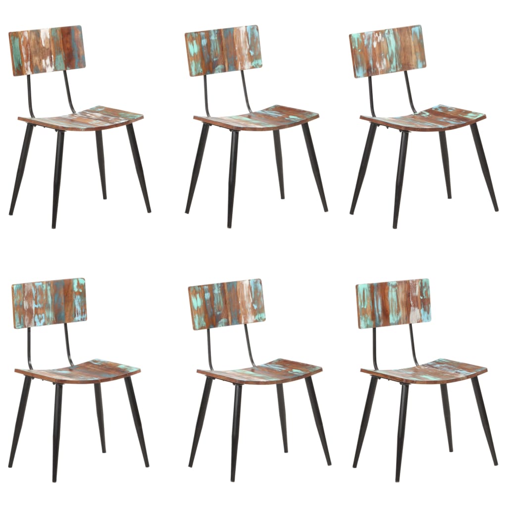 Sillas de comedor 2 unidades madera maciza reciclada