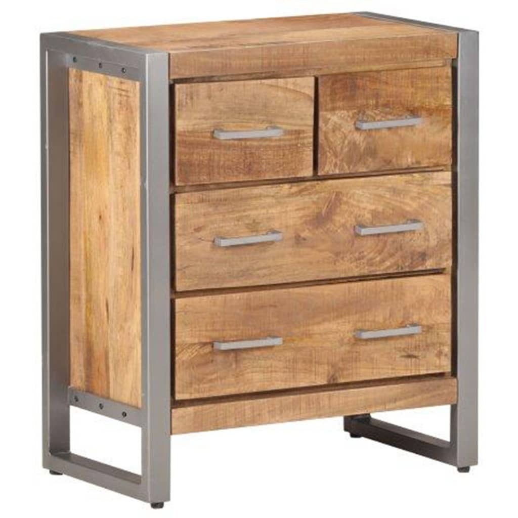 Aparador de madera de mango rugosa 60x35x70 cm