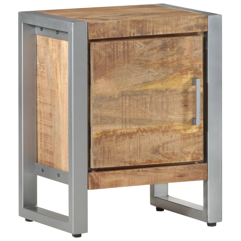 Mesita de noche de madera de mango rugosa 40x30x50 cm