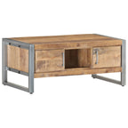 Mesa de centro de madera de mango rugosa 95x50x40 cm