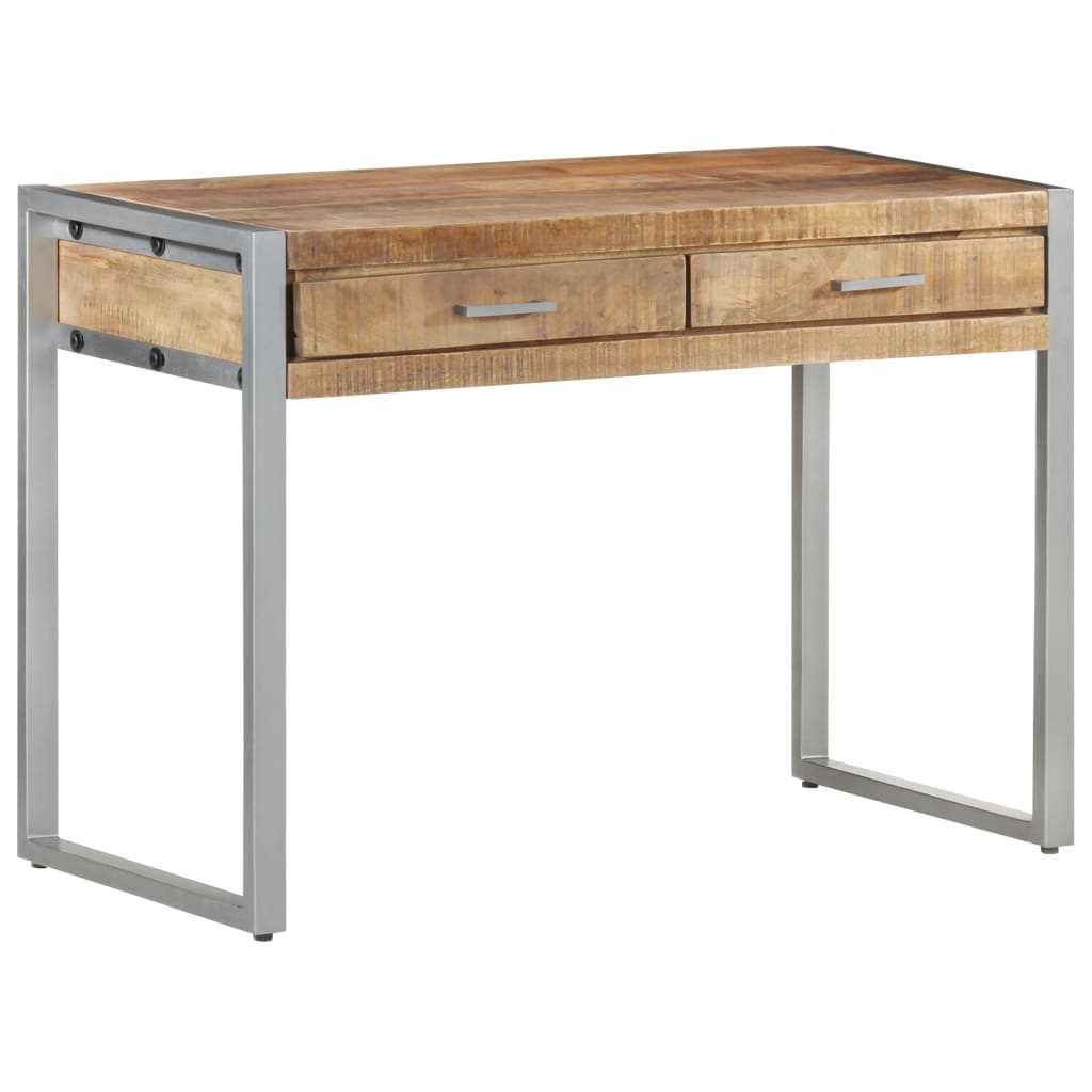 Escritorio con 2 cajones madera maciza reciclada 120x50x76 cm