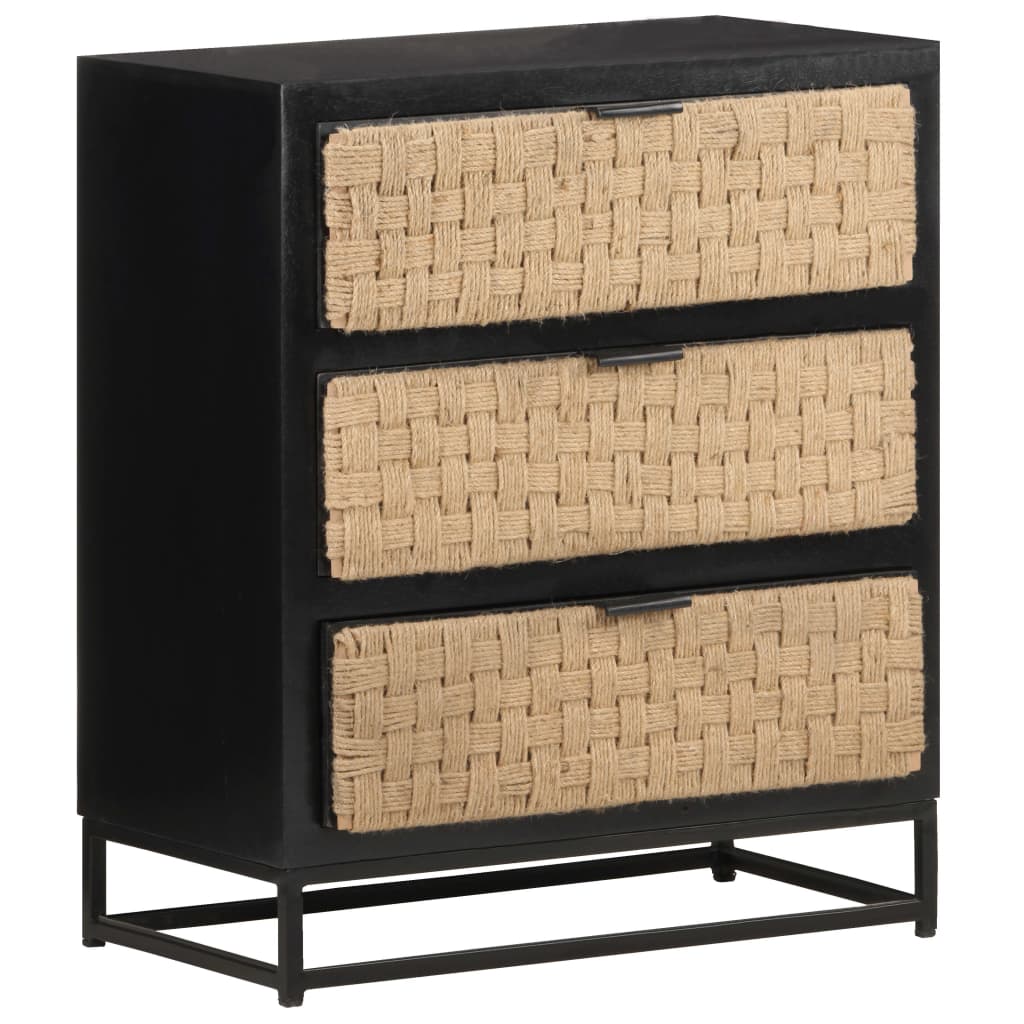 Aparador de madera de mango rugosa 60x35x70 cm