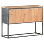 Aparador de madera maciza de acacia gris 100x30x70 cm