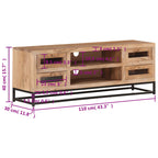 Mueble de TV de madera maciza de acacia 110x30x40 cm
