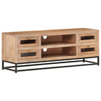Mueble de TV de madera maciza de acacia 110x30x40 cm