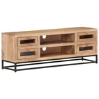 Mueble de TV de madera maciza de acacia 110x30x40 cm