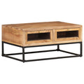 Mesa de centro de madera maciza de acacia 90x60x40 cm