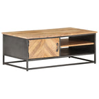 Mesa de centro de madera maciza de acacia 90x50x35 cm